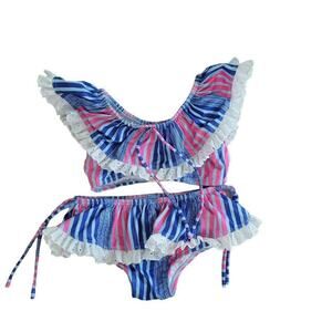 Wildling | Pink & Blue Striped Tankini | 3t